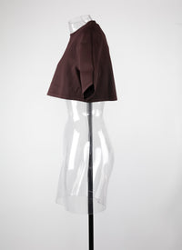 Pull court en maille - Chocolat