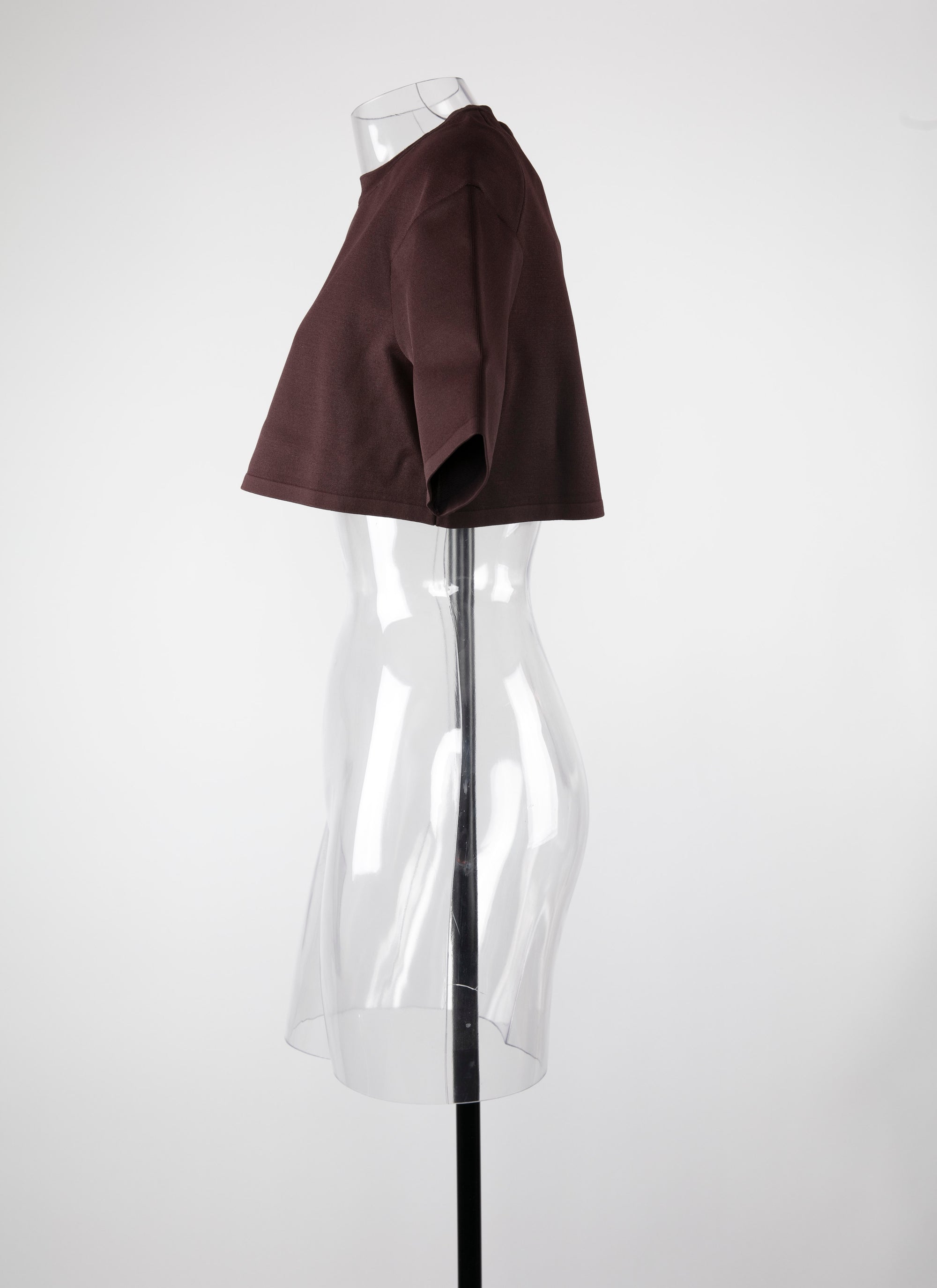 Pull court en maille - Chocolat