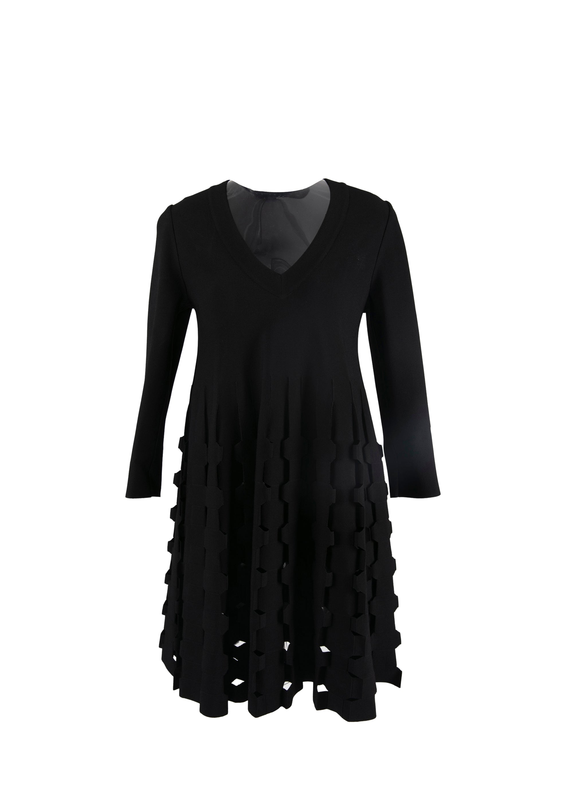 3/4 sleeve v-neck tunic - Black