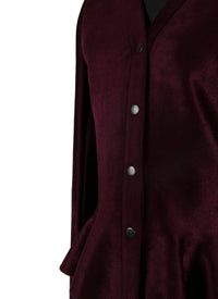 Veste velours en laine - Grenat