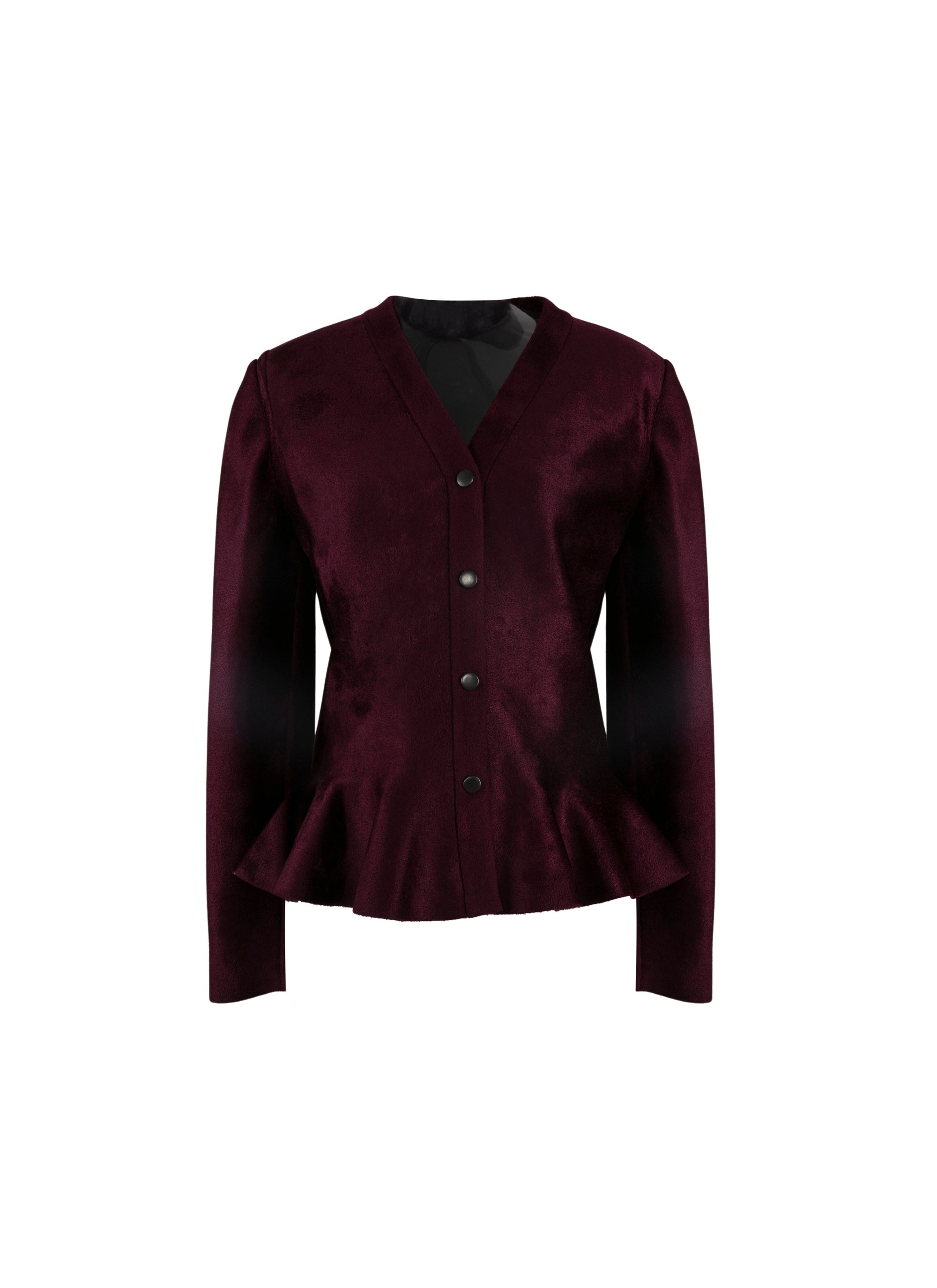 Veste velours en laine - Grenat