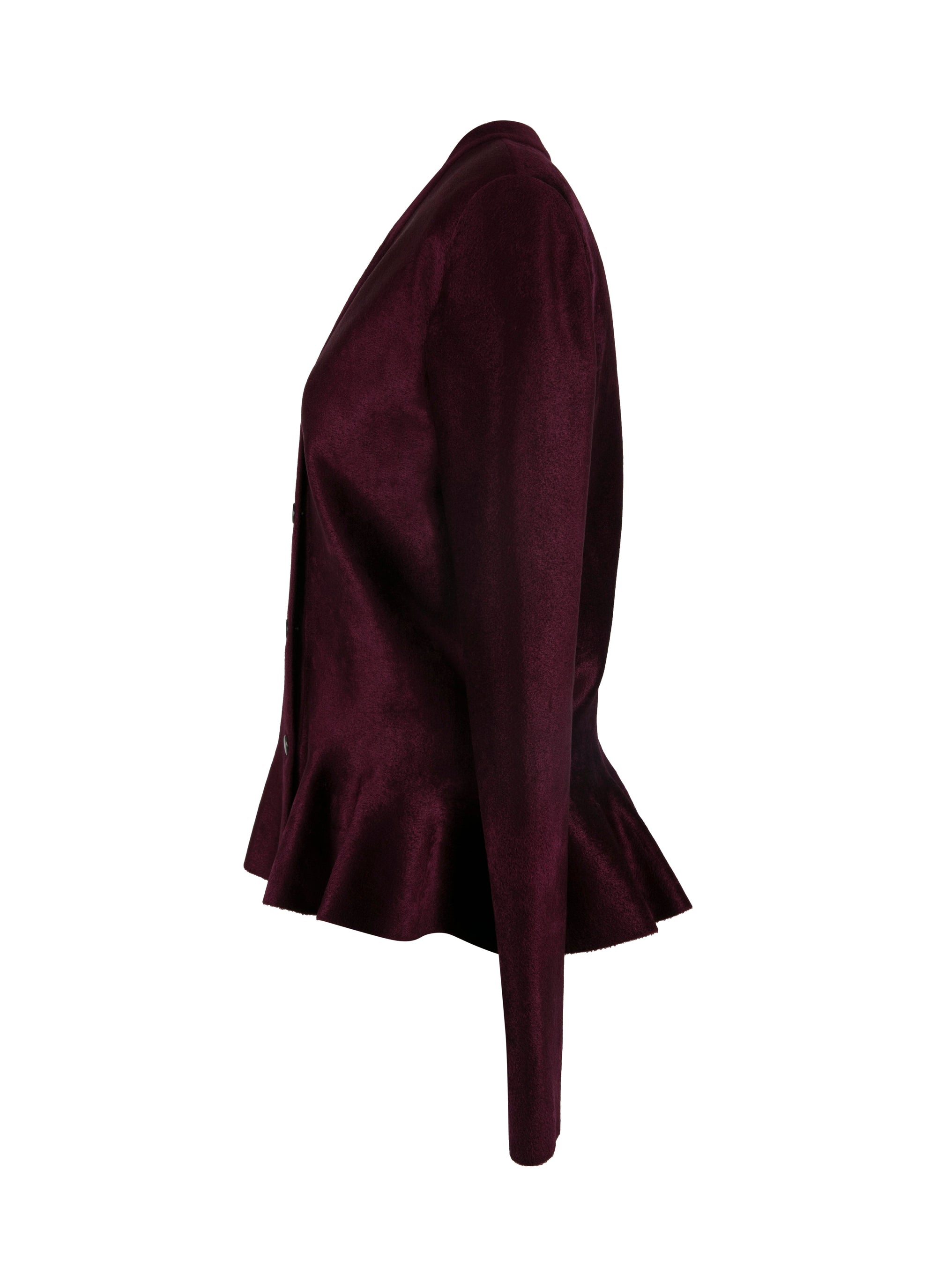 Veste velours en laine - Grenat