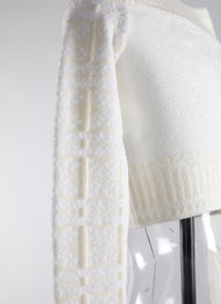 Pull court - Ivoire & Blanc