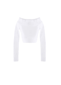 Lace Short Sweater - Ivory & White