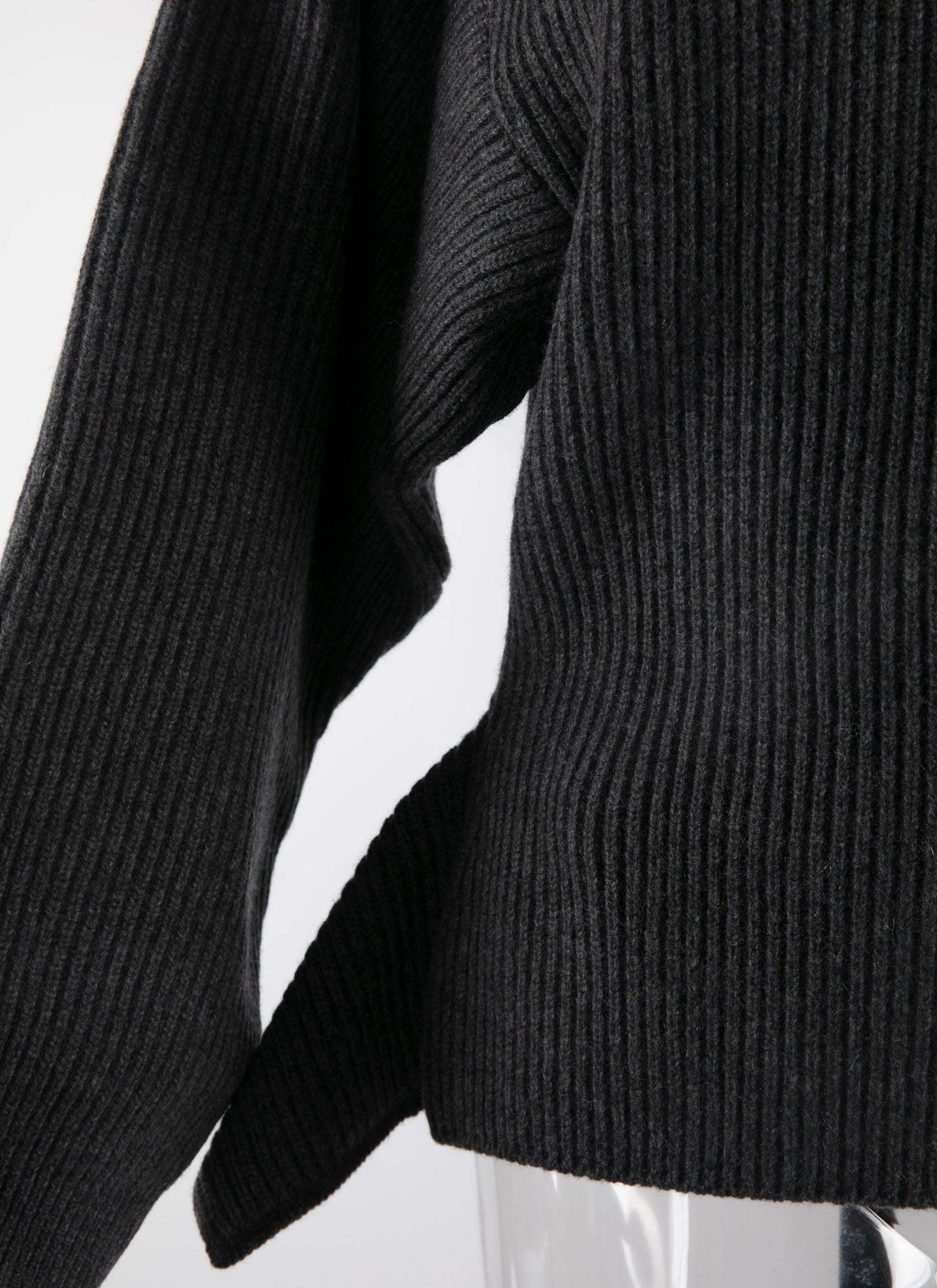 Pull à manches longues en laine - Gris Foncé