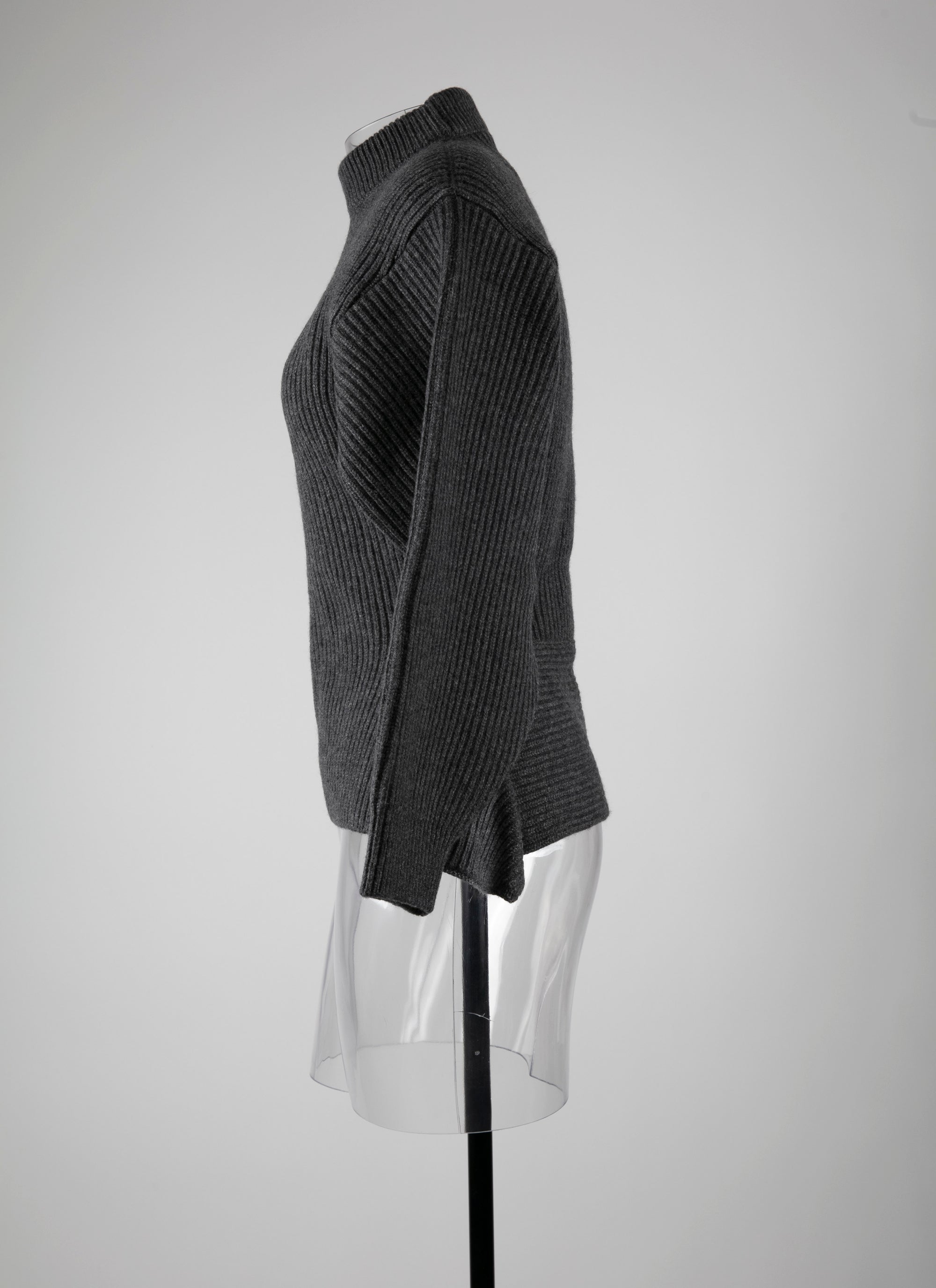 Pull à manches longues en laine - Gris Foncé