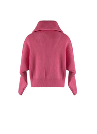 Wool and cashmere zip-neck jumper - Candy