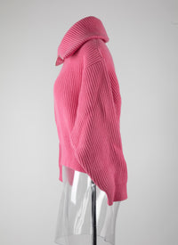 Pull col zippé en laine - Candy