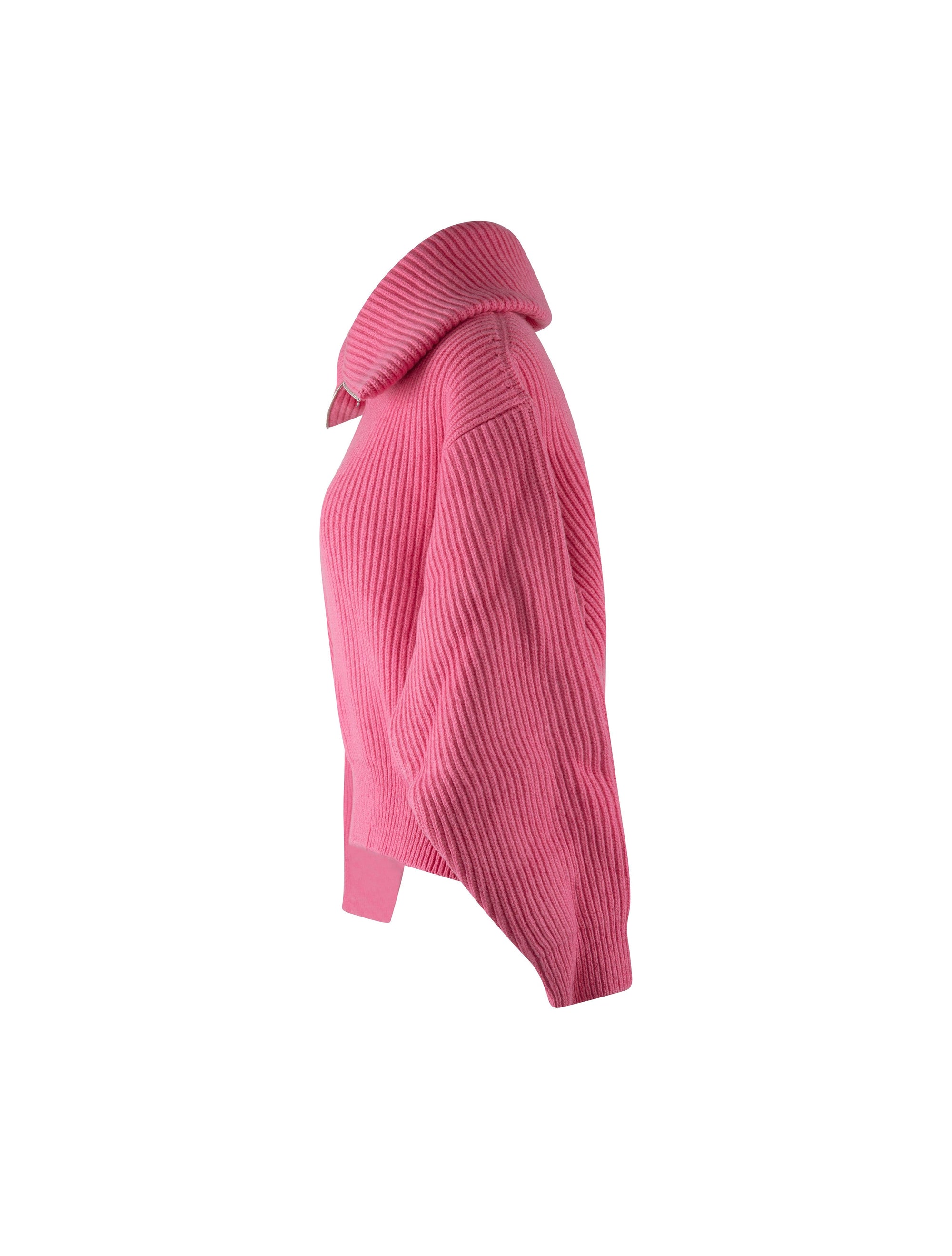 Wool and cashmere zip-neck jumper - Candy
