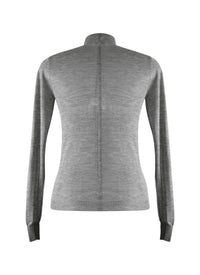 Pull à manches longues à col roulé en cachemire - Gris chiné