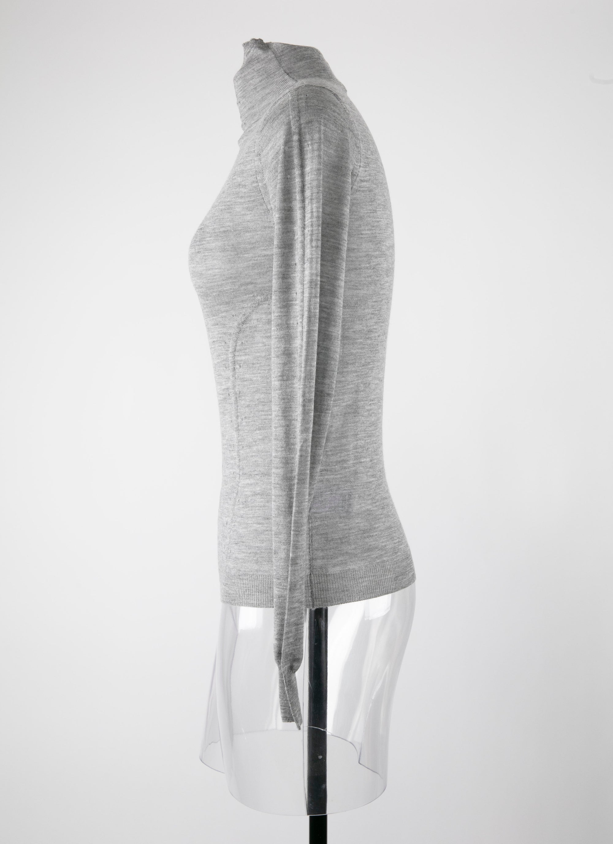Pull à manches longues à col roulé en cachemire - Gris Chine