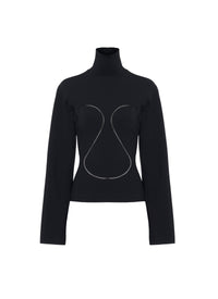 Pull ajusté à épaules tombantes surdimensionnées - Noir