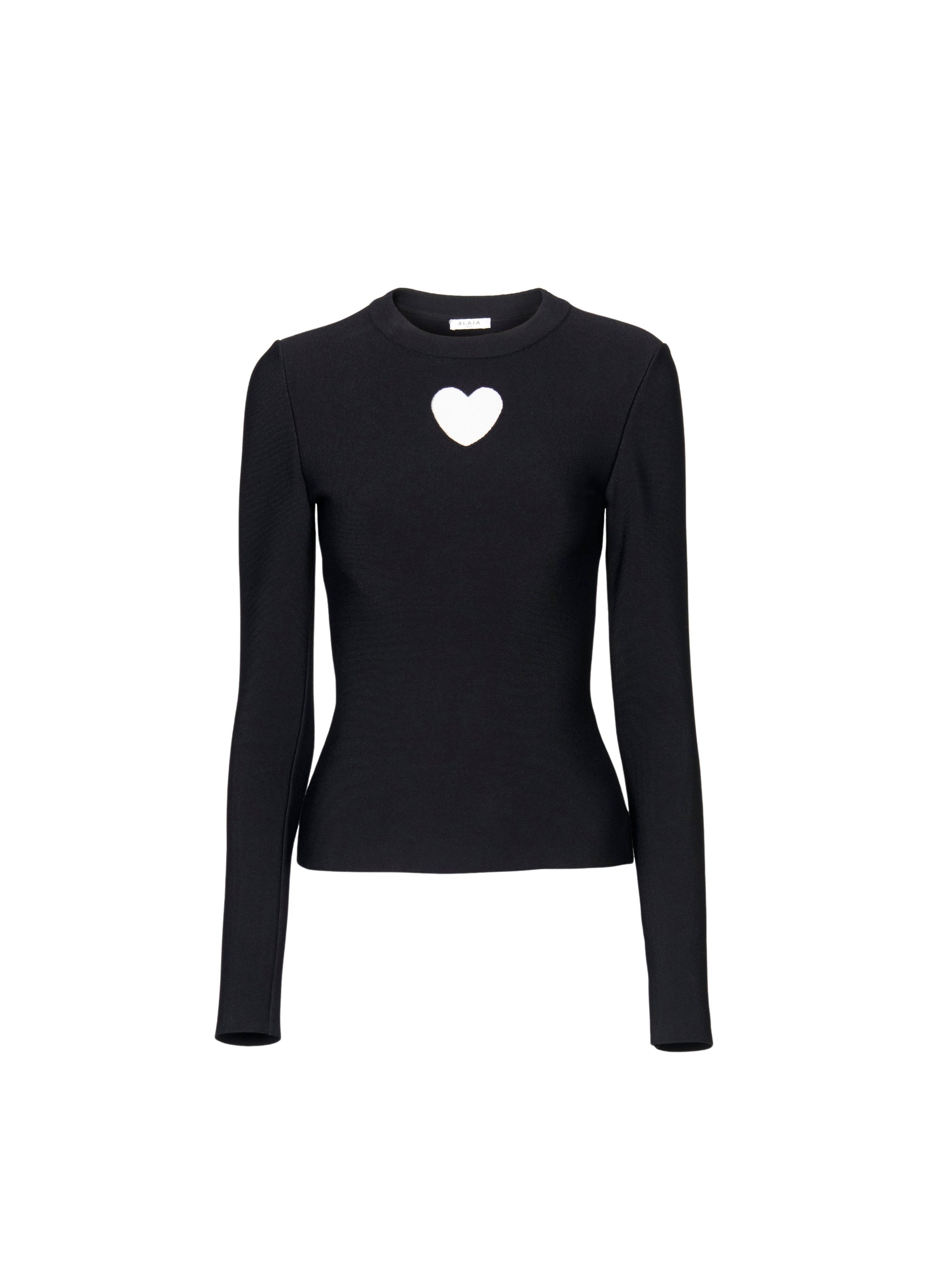 Pull à col V et manches longues - Noir Alaïa