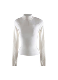 Pull dos nu à manches longues - Blanc