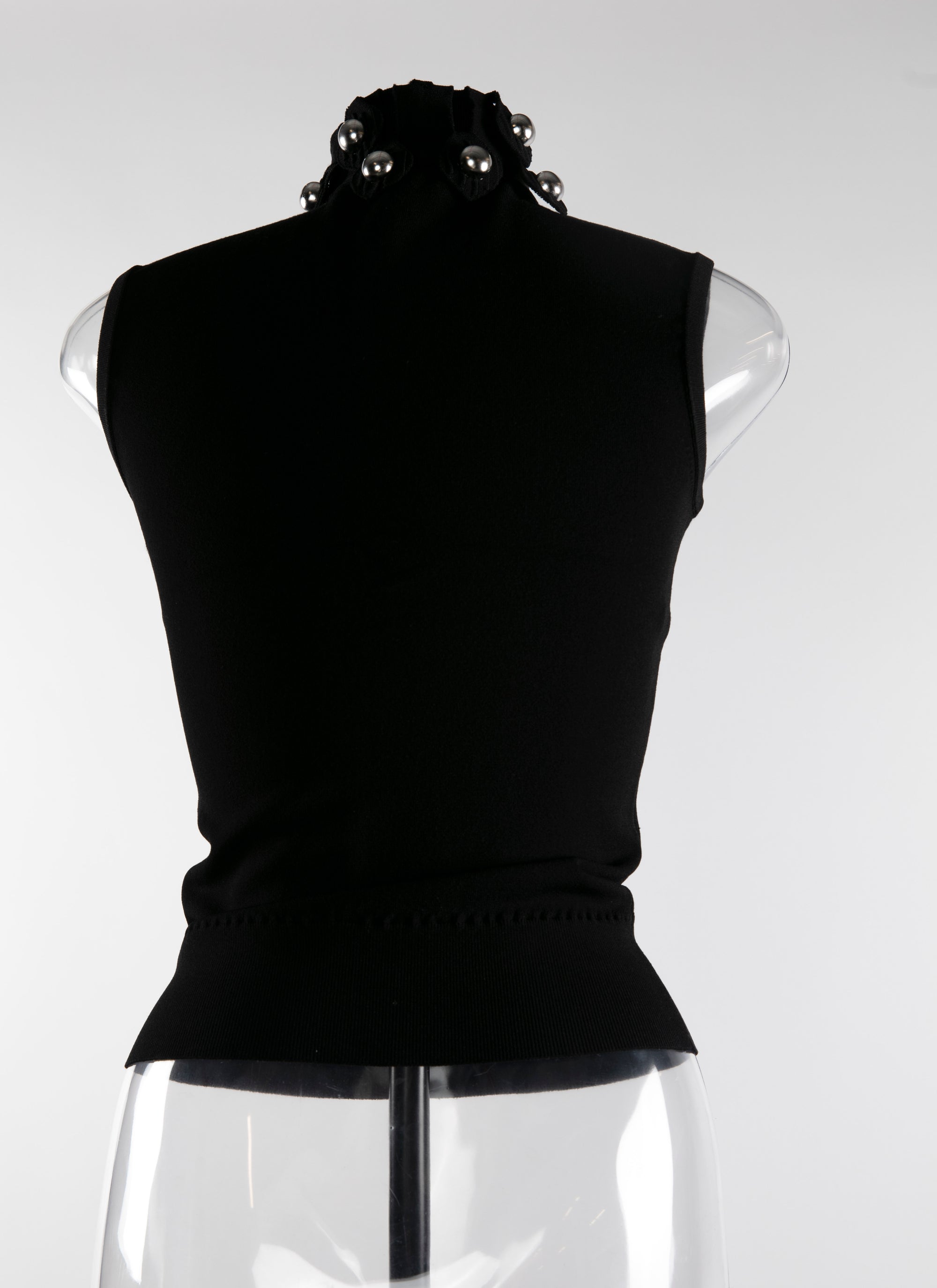 Top col haut sans manches - Noir Alaia