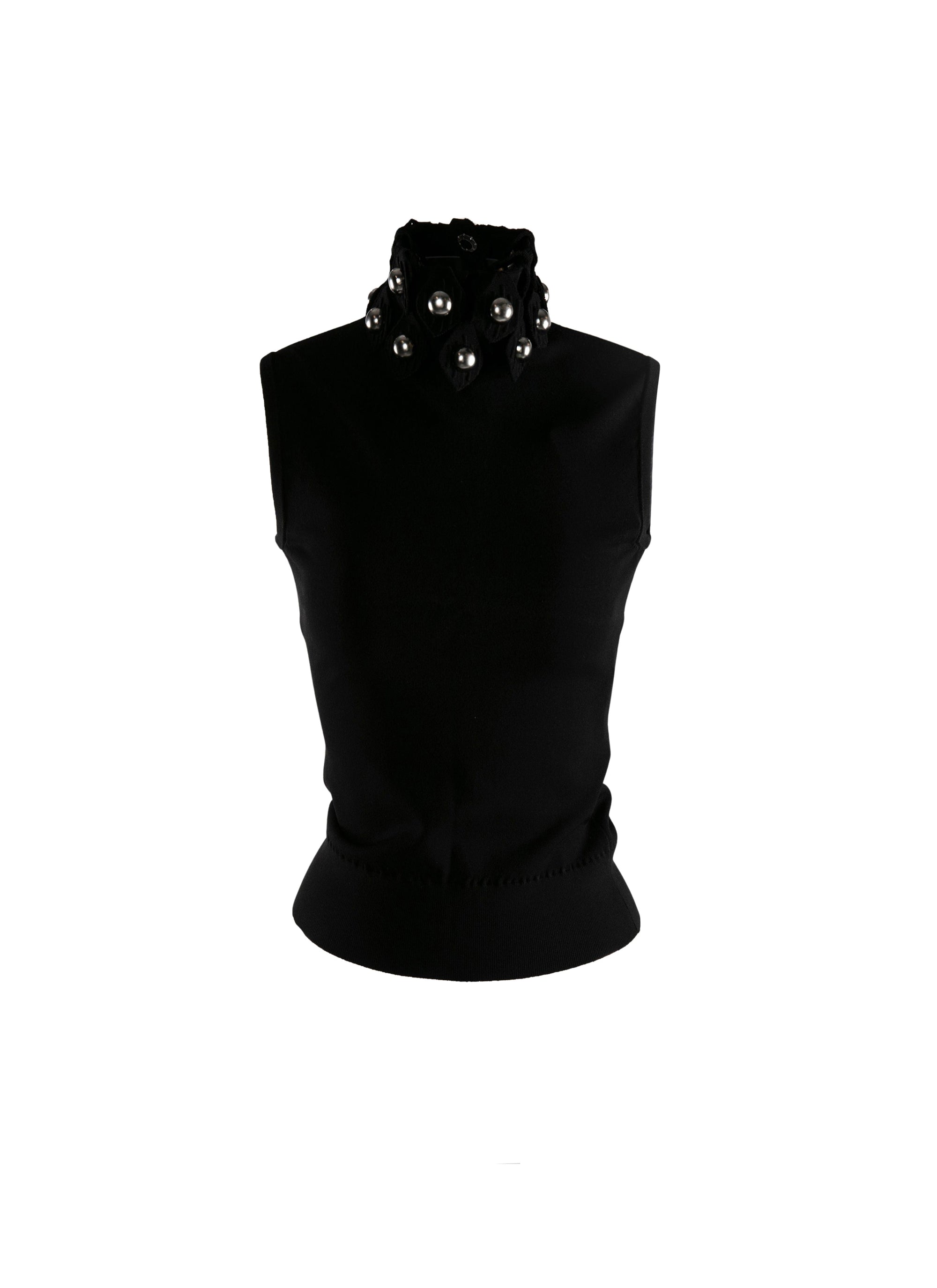 Top col haut sans manches - Noir Alaia