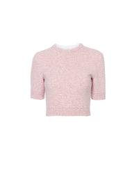 Wool short-sleeved jumper - Mottled pink