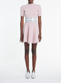 Wool short-sleeved jumper - Mottled pink