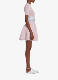 Wool short-sleeved jumper - Mottled pink