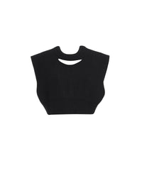 Pull sans manches en laine - Noir