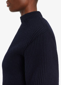 English ribbed jumper in wool and cashmere - Off-white