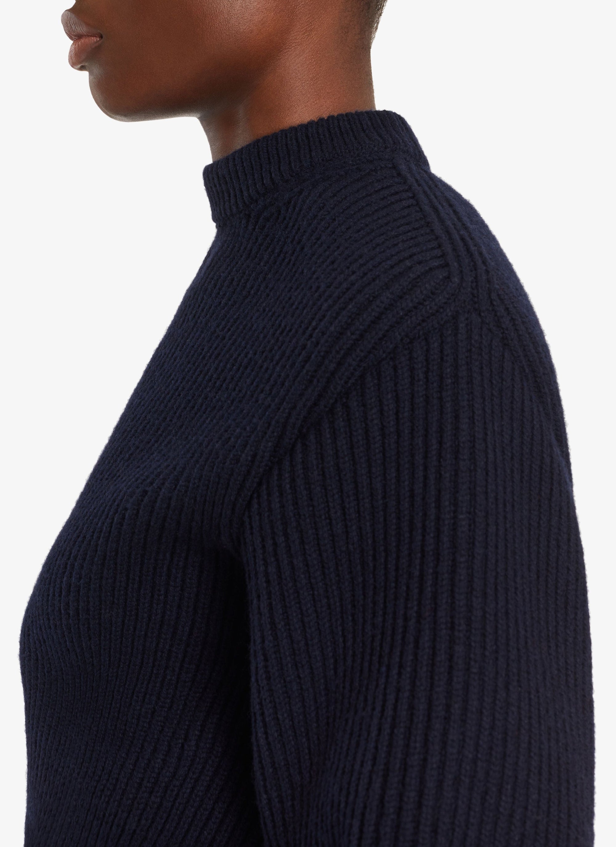 English ribbed jumper in wool and cashmere - Off-white