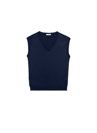 Sleeveless V-neck Sweater - Navy