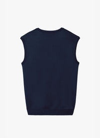 Sleeveless V-neck Sweater - Navy