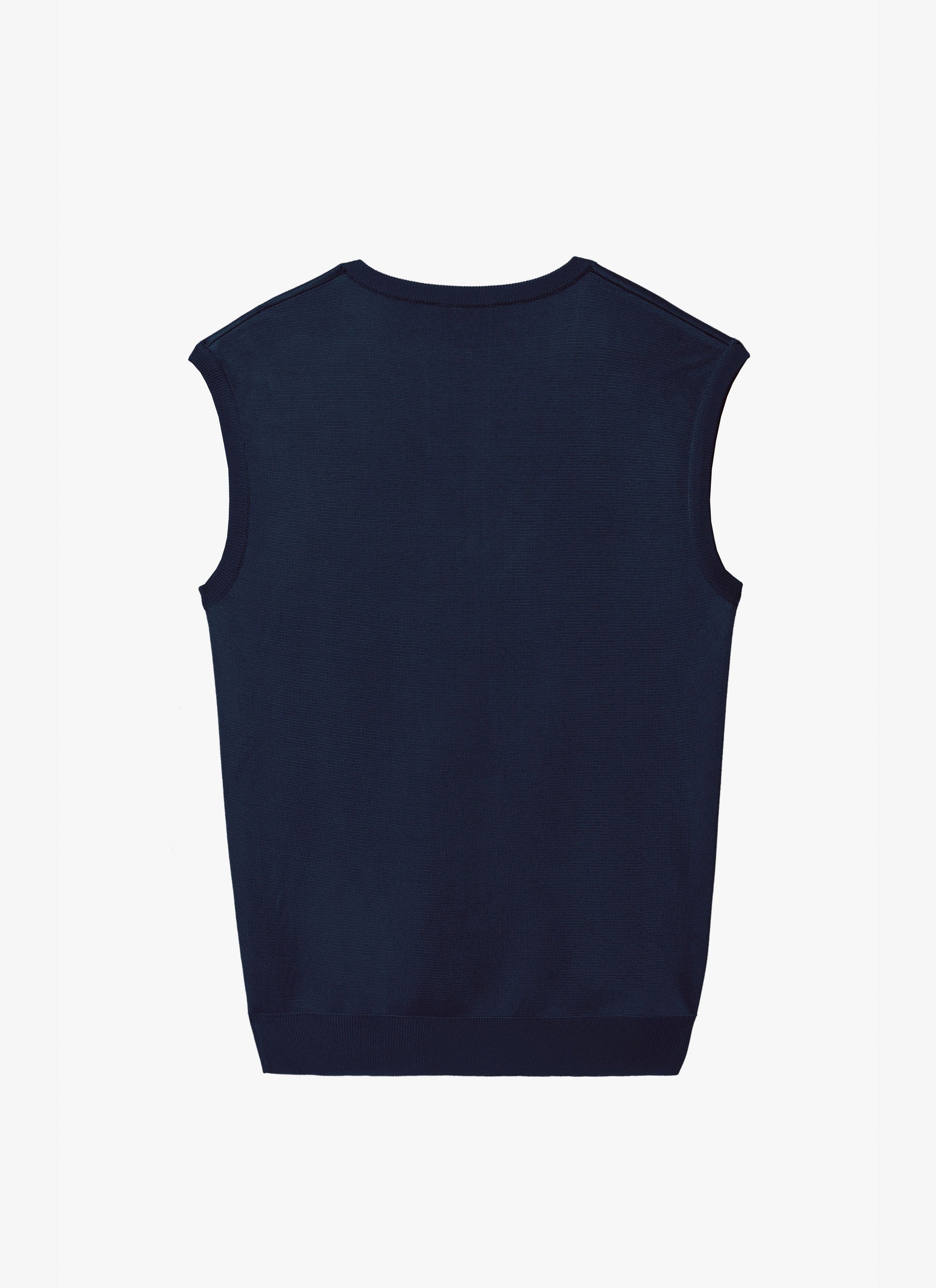 Sleeveless V-neck Sweater - Navy