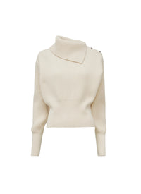 Wool and cashmere ribbed jumper - Natural