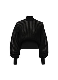 Pull en transparence en dentelle - Noir Alaïa