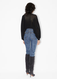 Pull en transparence en dentelle - Noir Alaïa