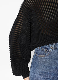 Pull en transparence en dentelle - Noir Alaïa