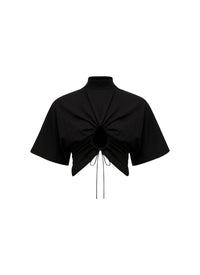 Pull à volants en laine - Noir Alaïa