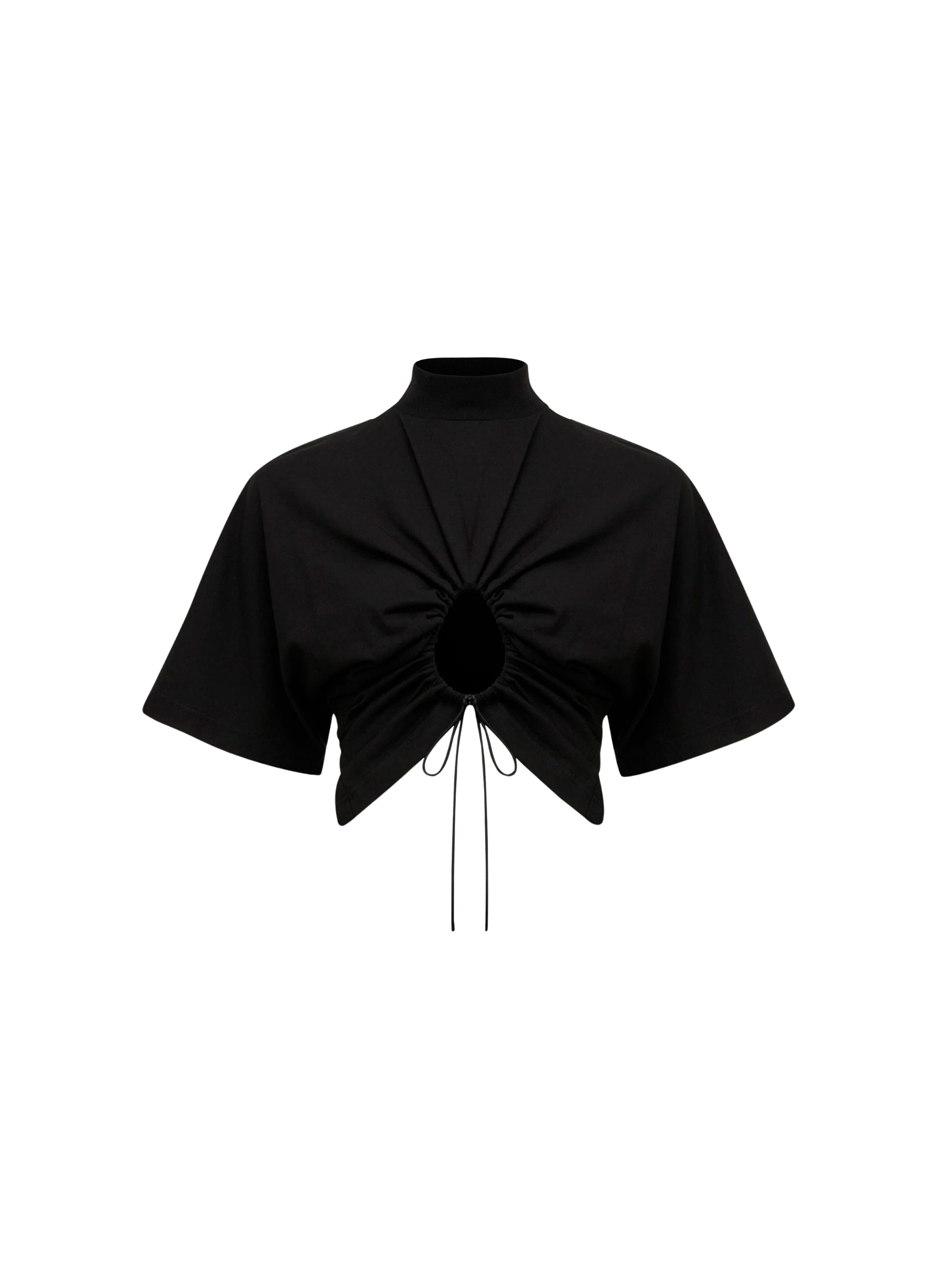 Pull à volants en laine - Noir Alaïa
