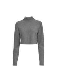 Pull court Maxi cœur en laine - Gris & Noir