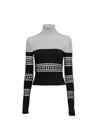 Two-tone Vienna jumper - Black & White