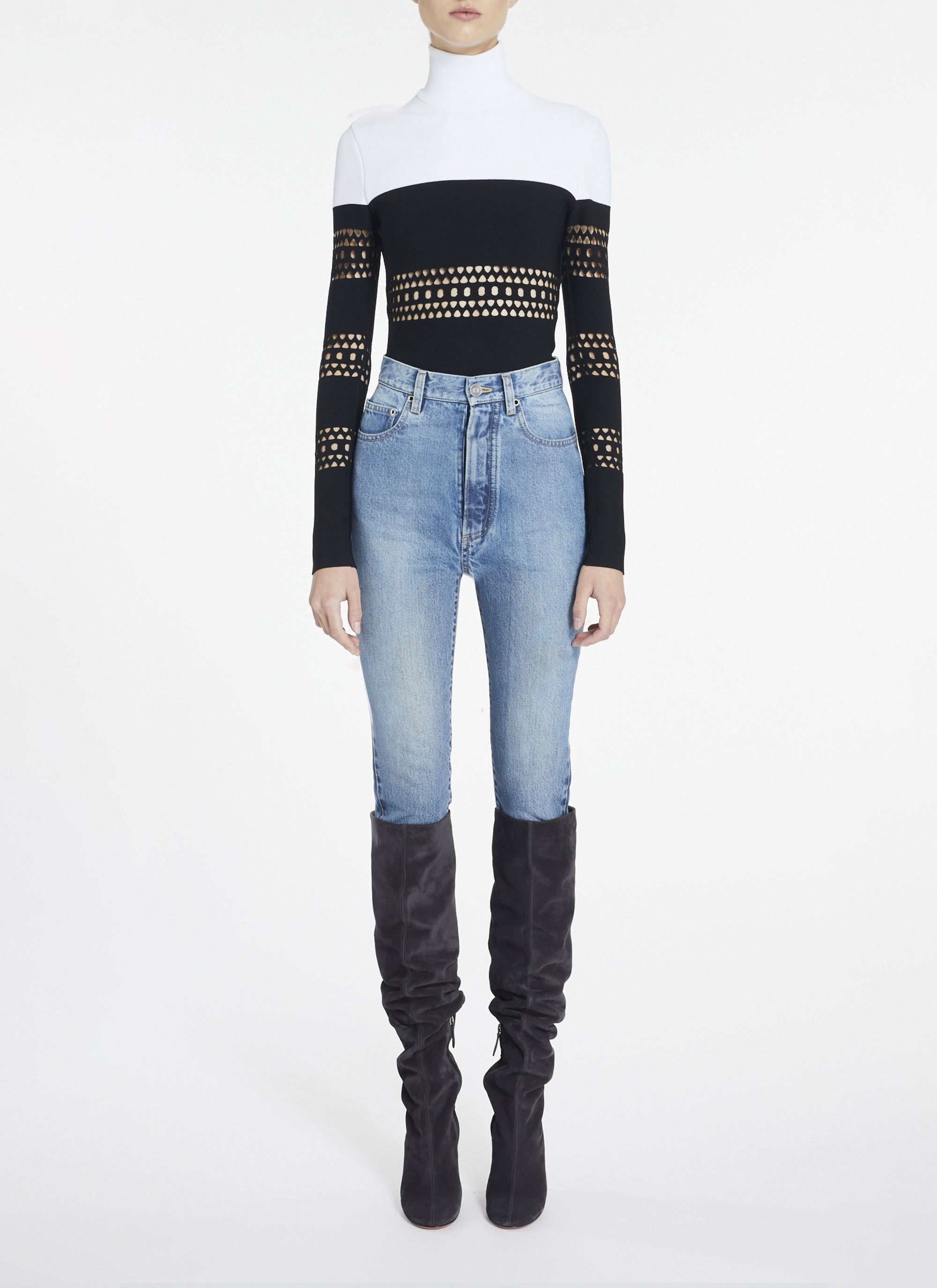Two-tone Vienna jumper - Black & White