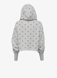 Sweat à œillets en coton polaire - Gris chiné
