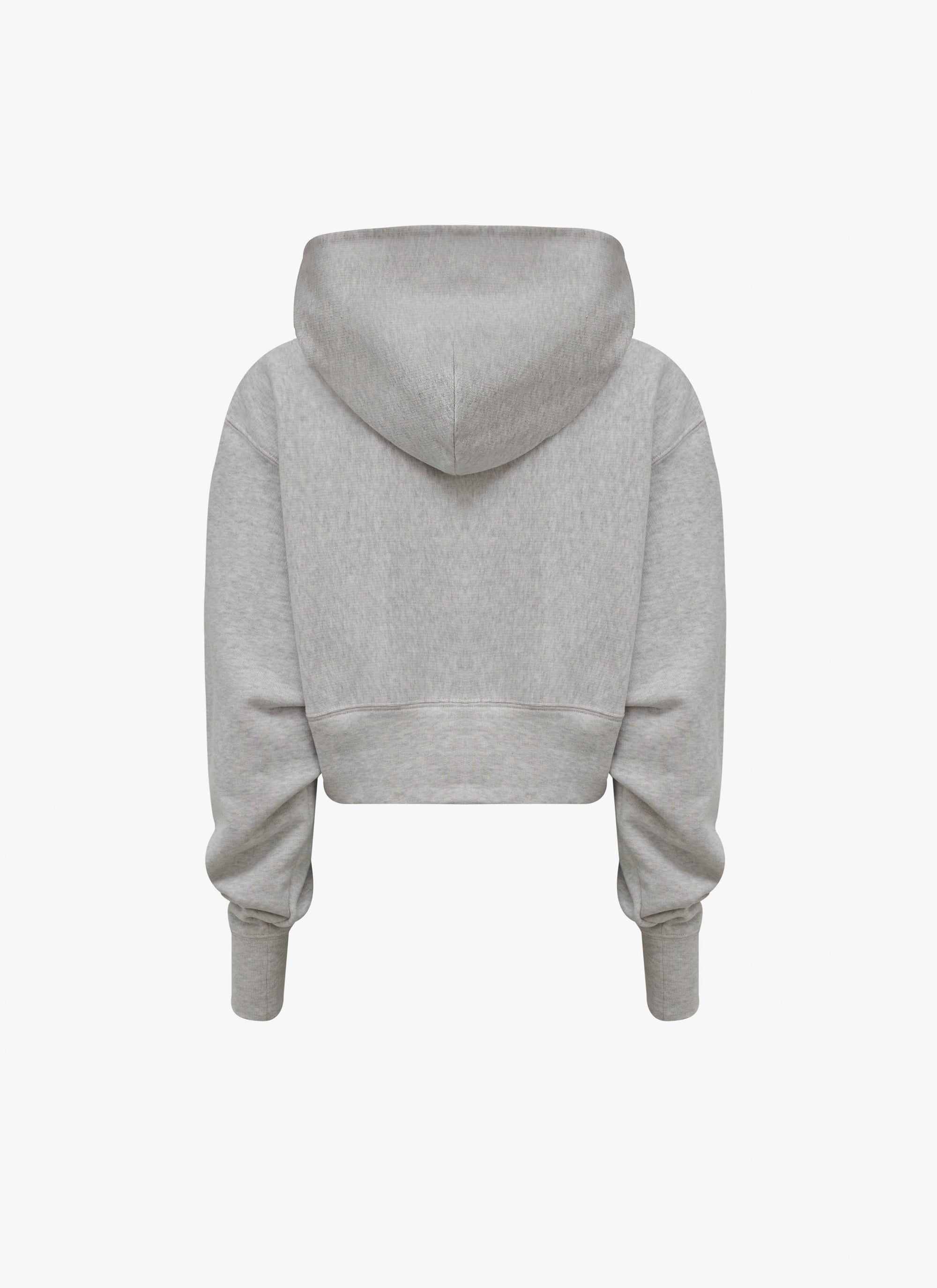 Hoodie, short, fleece - Heather grey