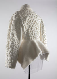 Veste regular en cuir - Blanc Cassé