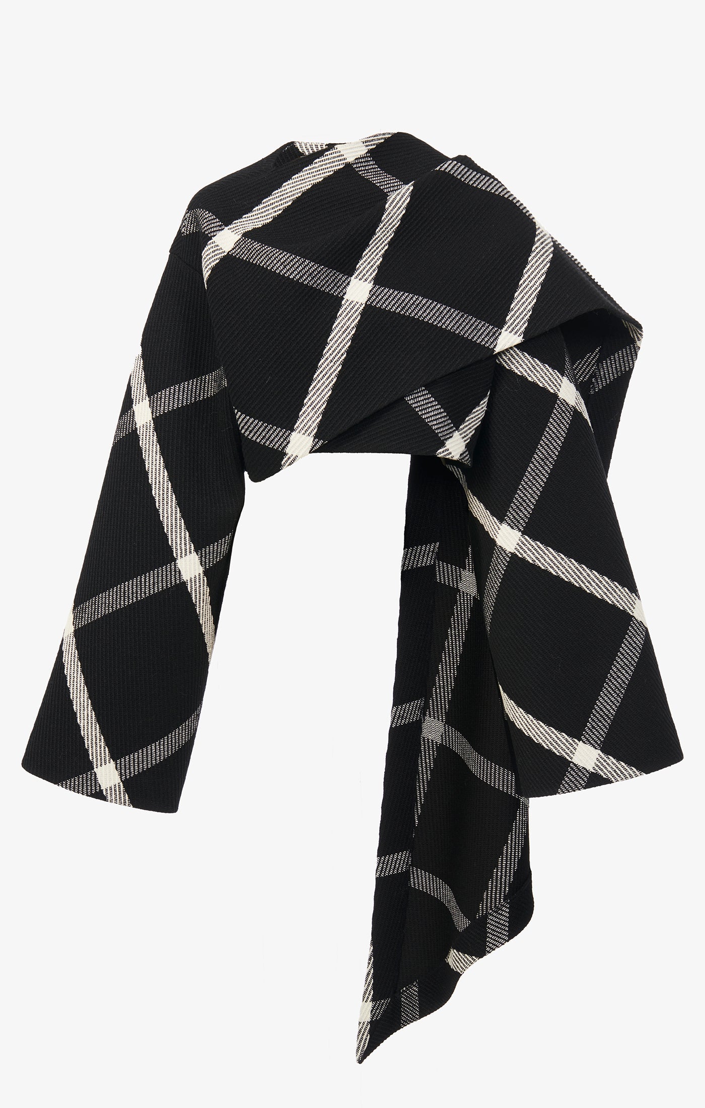 Veste écharpe en laine - Noir & Blanc