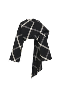 Veste écharpe en laine - Noir & Blanc