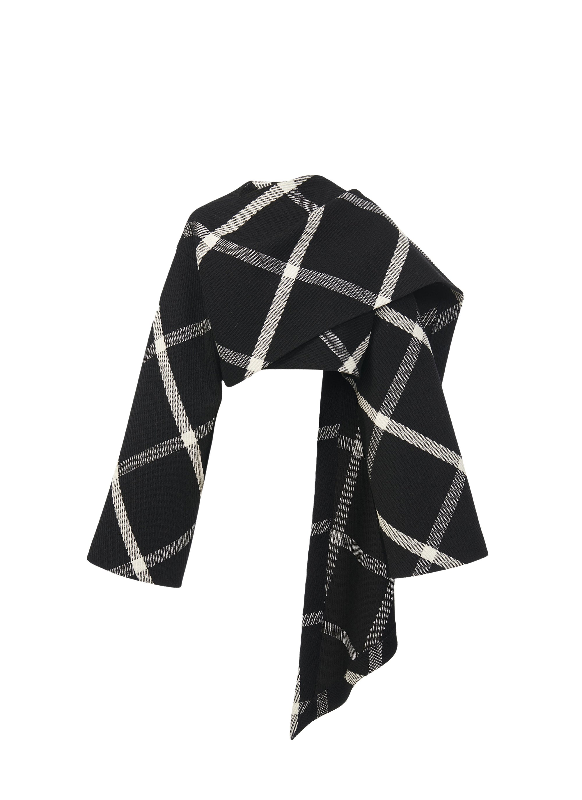 Veste écharpe en laine - Noir & Blanc