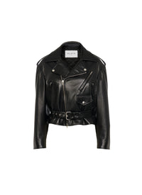 Veste biker en cuir - Noir Alaïa