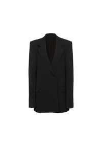 Blazer à double boutonnage en gabardine de laine - Noir Alaïa