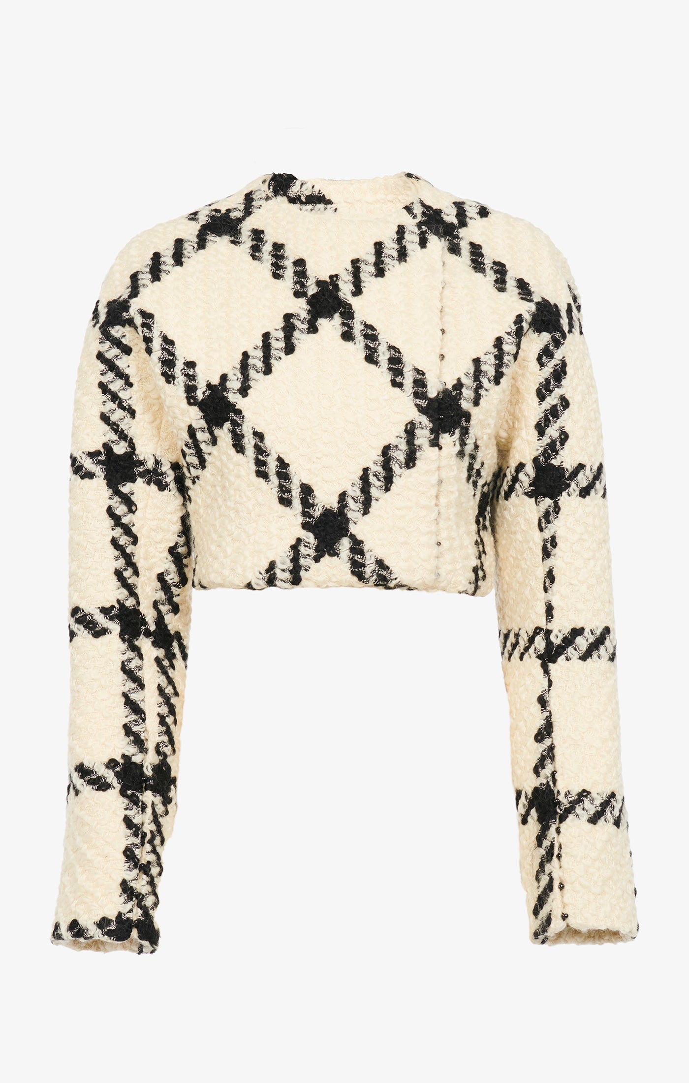 Fitted jacket in wool - White & Black