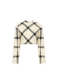 Fitted jacket in wool - White & Black