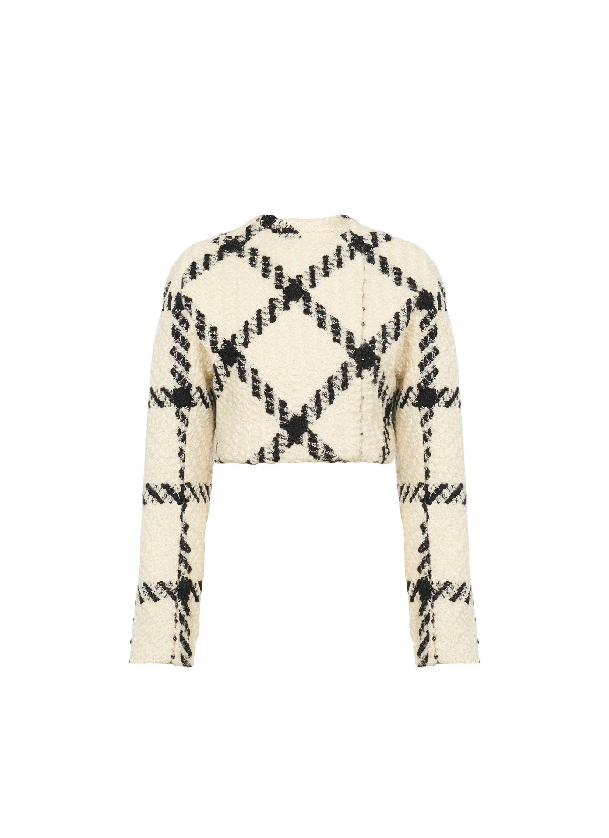 Fitted jacket in wool - White & Black