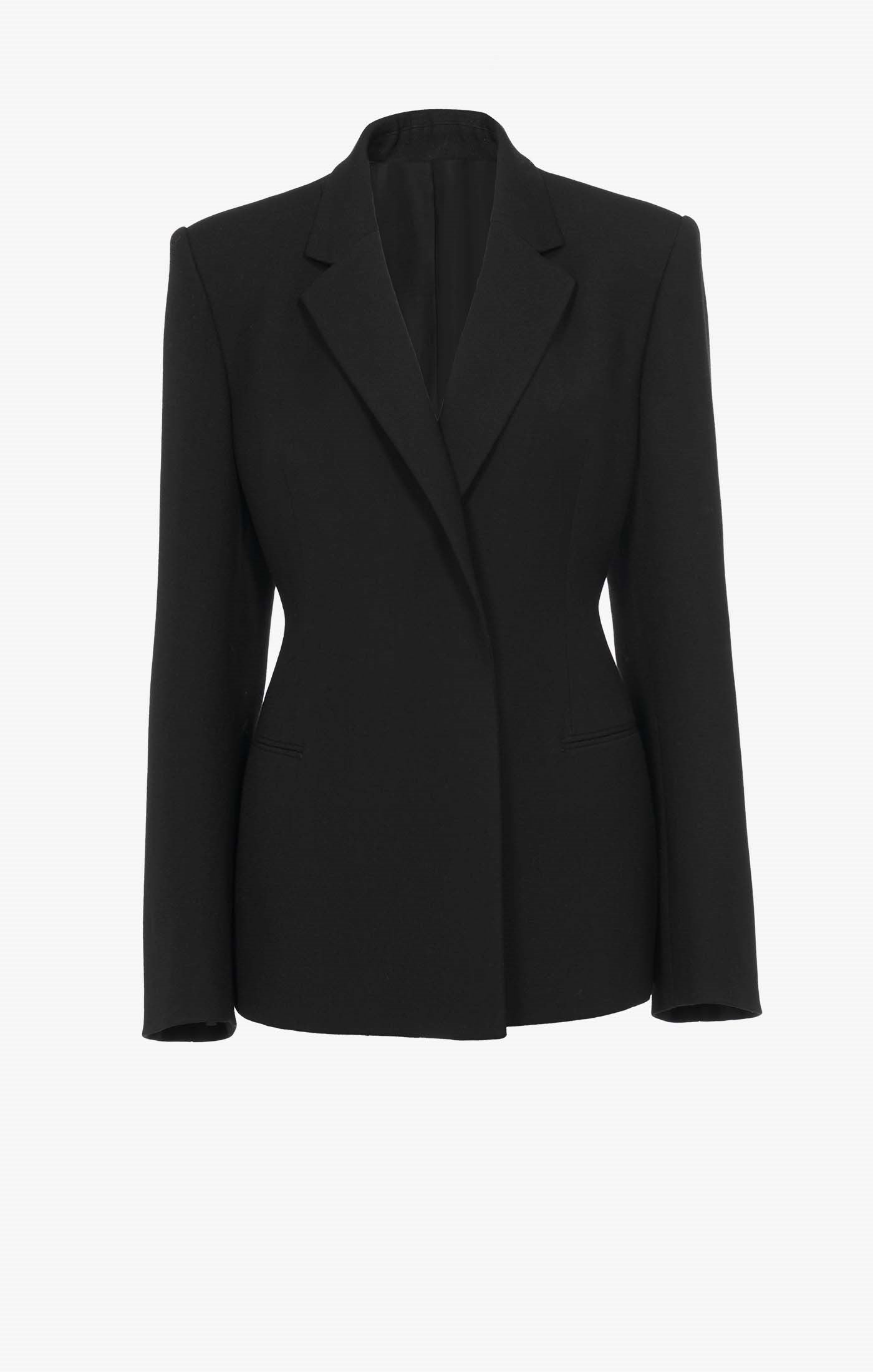 Mid-length wool blazer jacket - Black Alaïa